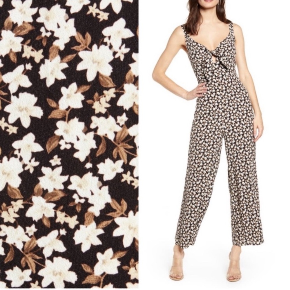 All in Favor Floral Print Tie Jumpsuit From Nordstrom